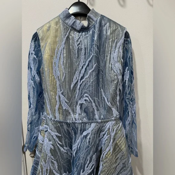 IN COUTURE TEA LENGTH BLUE DRESS